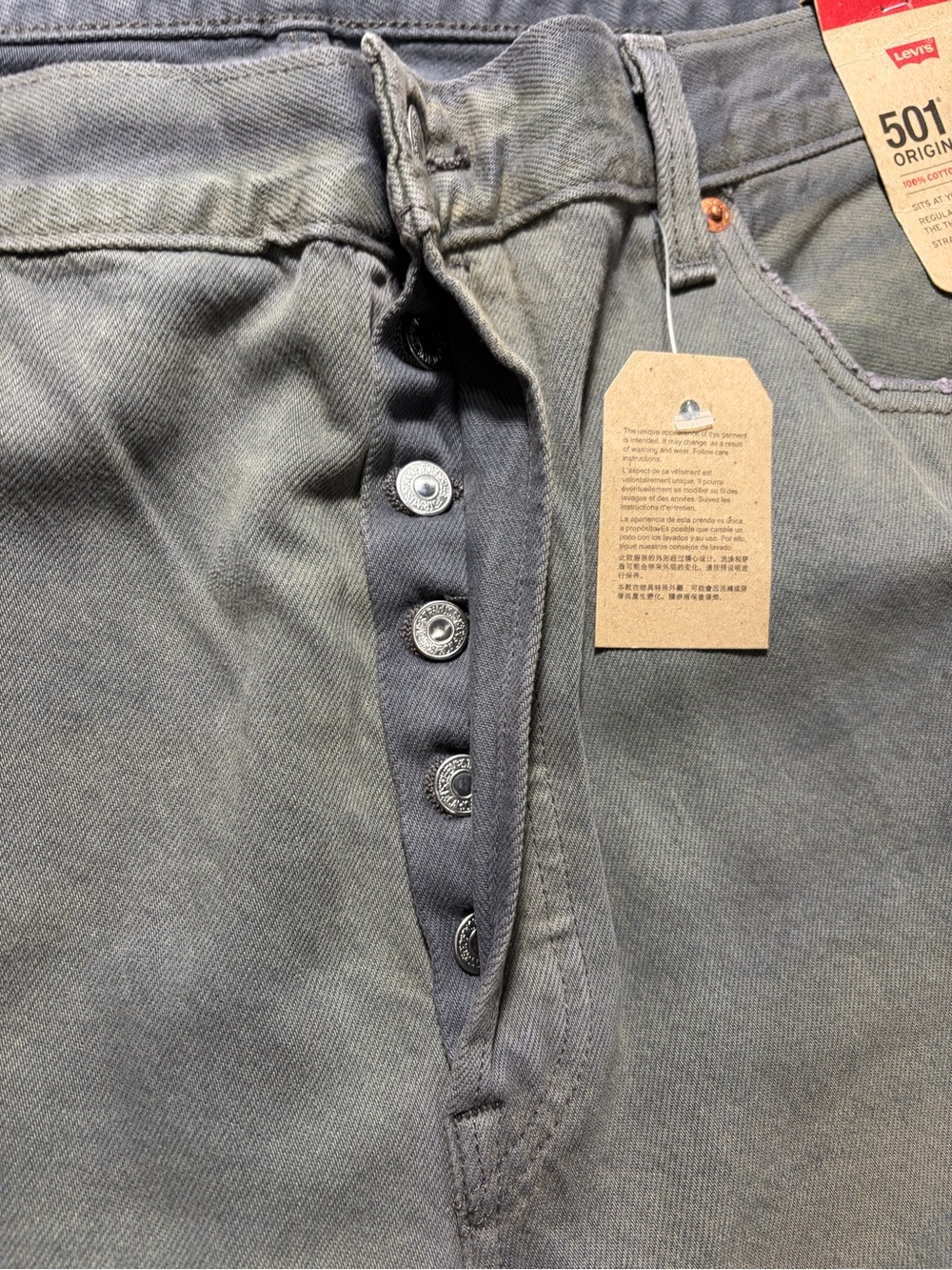 Levi's Men's Straight Jeans in Washed Blue-Gray - Picture 5 of 11